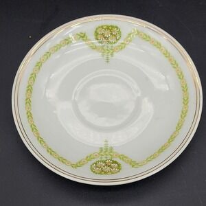 Weimar Germany Saucer 4.5" Green Daisy Garland Vintage Porcelain No Damage